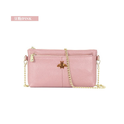 Zarusky Genuine Leather Messenger Bag - Retro Chain Crossbody Handbag