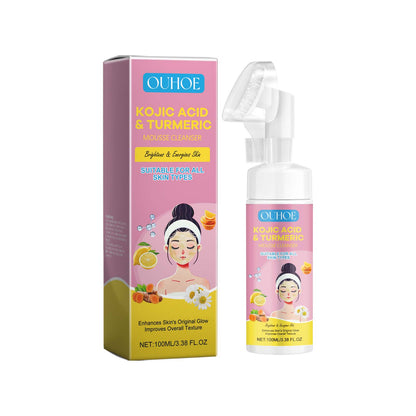 Kojic Acid Turmeric Mousse Cleanser - Brightening Hydrating Foam Face Wash