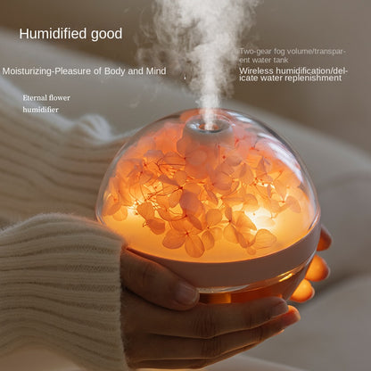 Romantic atmosphere light humidifier with gentle mist hydration. Perfect Valentine’s Day gift for bedroom, bedside, and cozy home décor.
