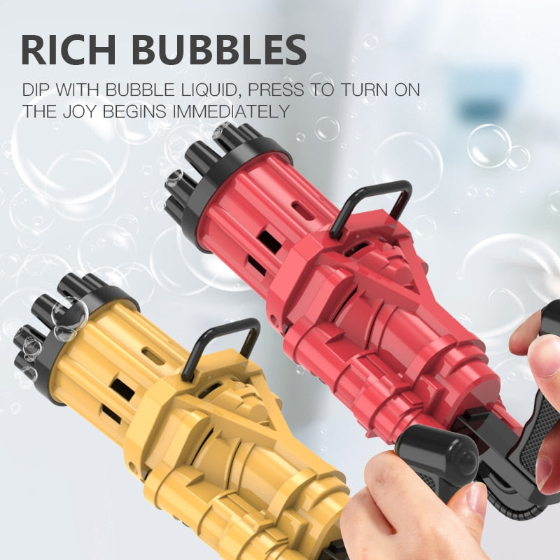 Magic Dolphin Gatling Bubble Gun | Automatic Electric Bubble Machine Blower | Outdoor Soap Bubble Toy for Kids & Children