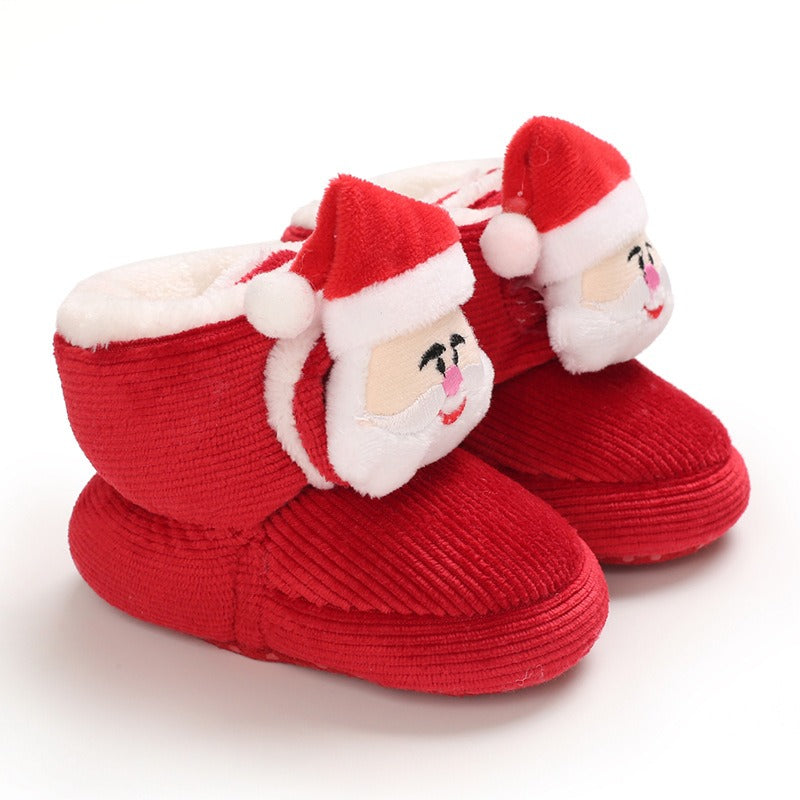 Baby Winter Boots - Warm Plush Cotton Shoes with Soft Sole for 0-1 Year Old | Cute Cartoon High-Top Baby Shoes
