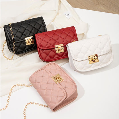 Embroidered Chain Bag - Women's Small Square Crossbody Purse