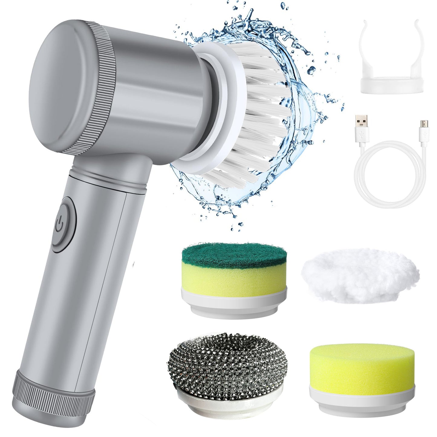 Electric Spin Scrubber - 5-in-1 Power Cleaning Brush for Bathroom & Home | Zarusky
