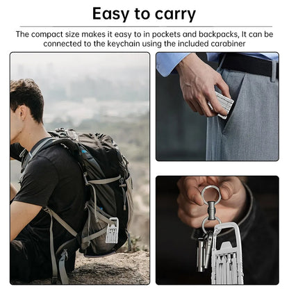 12-in-1 Portable Multitool Screwdriver Set, Folding EDC Pocket Tool with Bottle Opener for Camping, Hiking & Outdoor Repair