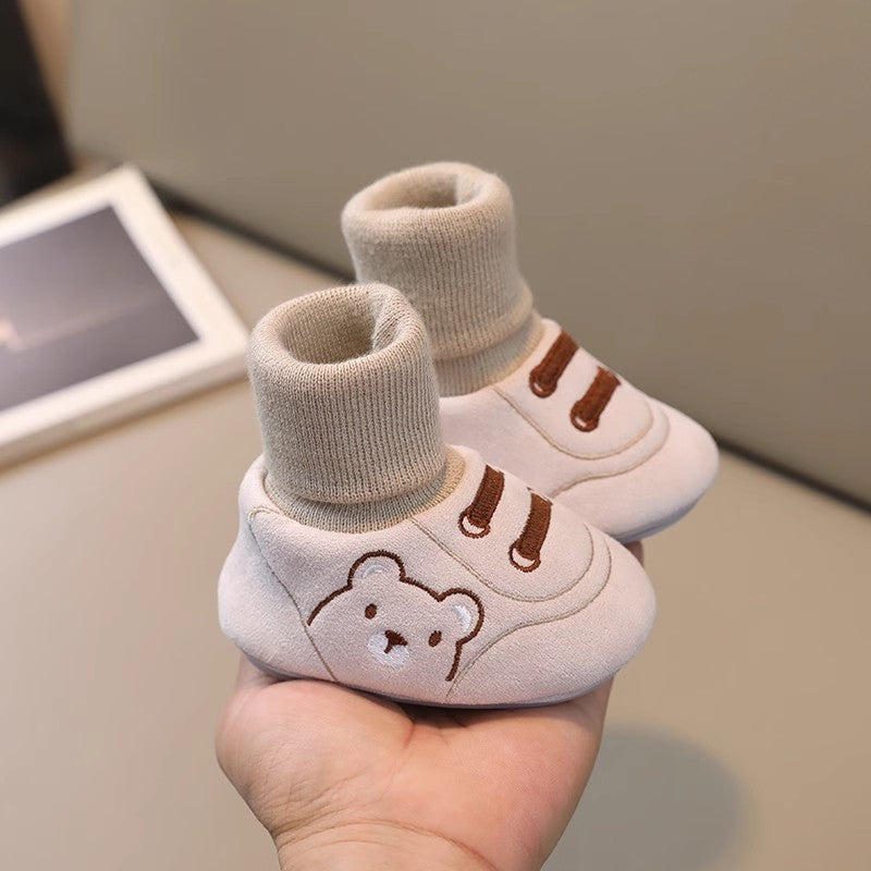Baby Shoes and Socks - Warm Cotton Anti-Slip Walking Shoes for 0-12 Months | Unisex Infant Footwear
