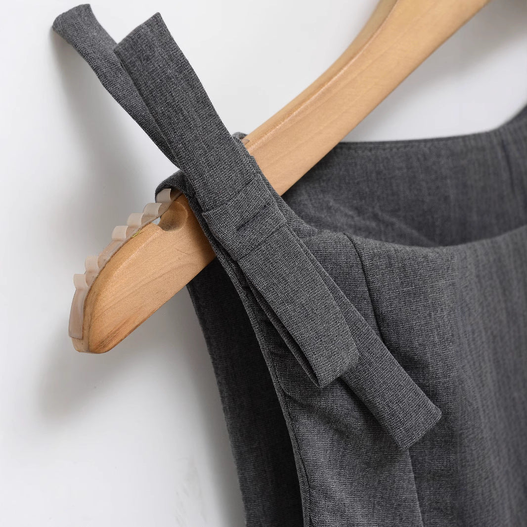 Women's Bow Shoulder A-Line Mini Dress | Dark Grey