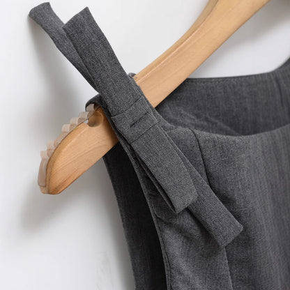 Women's Bow Shoulder A-Line Mini Dress | Dark Grey