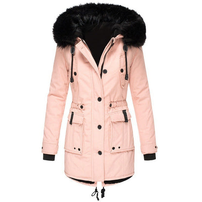 Zarusky™ Luxe Winter Fleece-Lined Cotton Parka for Women – Oversized Hooded Coat with Plush Fur Collar | Premium Warm Designer Outerwear