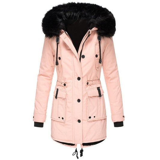 Zarusky™ Luxe Winter Fleece-Lined Cotton Parka for Women – Oversized Hooded Coat with Plush Fur Collar | Premium Warm Designer Outerwear