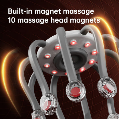 Electric octopus head massager with gentle vibration to relax the scalp, reduce stress, and support deeper sleep. Lightweight, soothing, and easy to use.