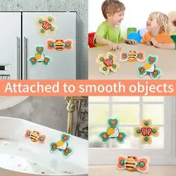 3PCS Cartoon Baby Bath Toy Set | Bee Butterfly Snail Rotating Fidget Spinner Toys with Suction Cup | Cute Insect Bath Toys for Kids, Gifts & Wholesale