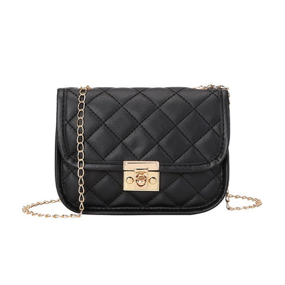 Embroidered Chain Bag - Women's Small Square Crossbody Purse
