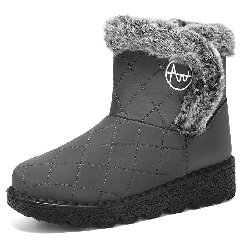 Women’s Velvet-Lined Snow Boots – High-Top Long Winter Boots with Soft Sole, Thick Cotton Lining & Polyurethane Upper