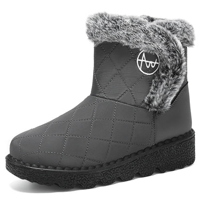 Women’s Velvet-Lined Snow Boots – High-Top Long Winter Boots with Soft Sole, Thick Cotton Lining & Polyurethane Upper