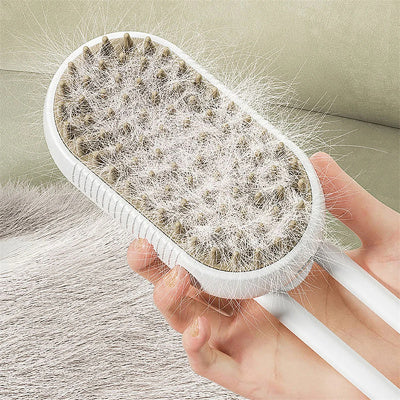 Electric Cat Steam Brush 3-in-1 – Self-Cleaning Pet Grooming & Hair Removal Comb