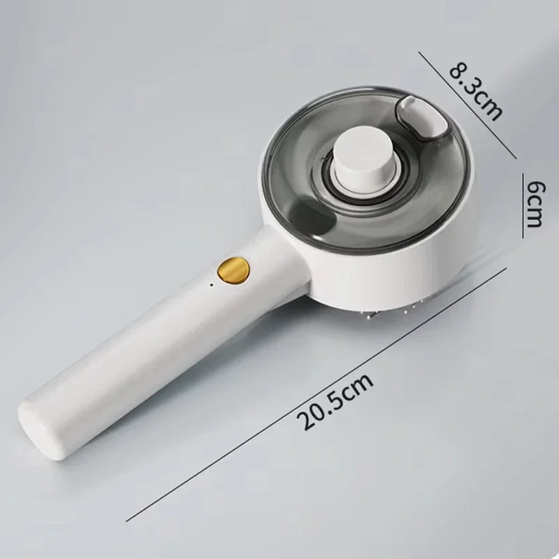 Electric pet spray massage comb with gentle water steam. Cleans, removes loose hair, and massages—perfect for cats, dogs, and kittens during grooming or bath time.