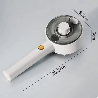 Electric pet spray massage comb with gentle water steam. Cleans, removes loose hair, and massages—perfect for cats, dogs, and kittens during grooming or bath time.