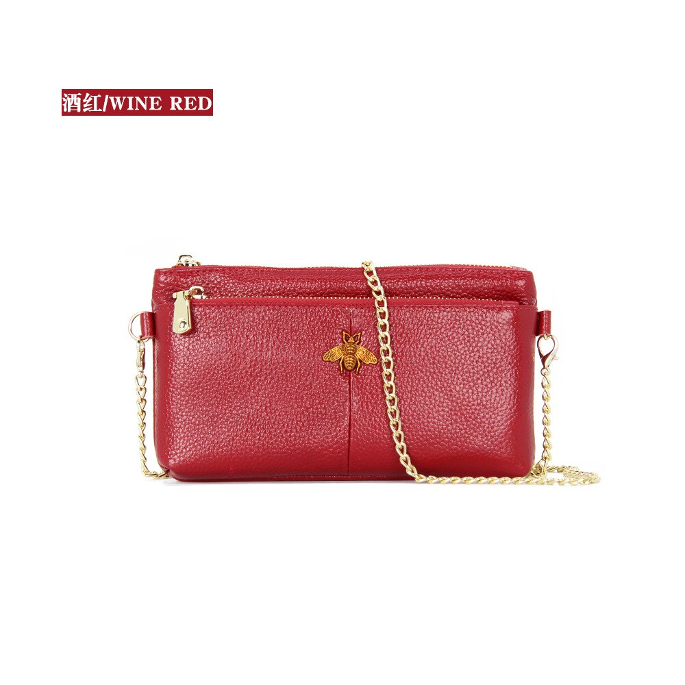 Zarusky Genuine Leather Messenger Bag - Retro Chain Crossbody Handbag