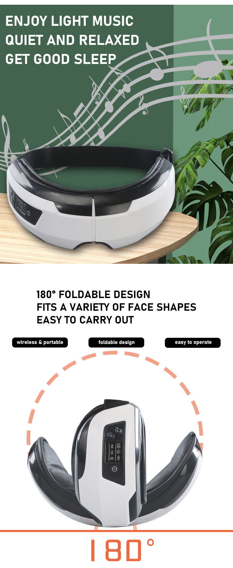 Zarusky™ Eye Massager – Vibration, Air Pressure & Heating Therapy with Bluetooth Music for Relaxation & Vision Care