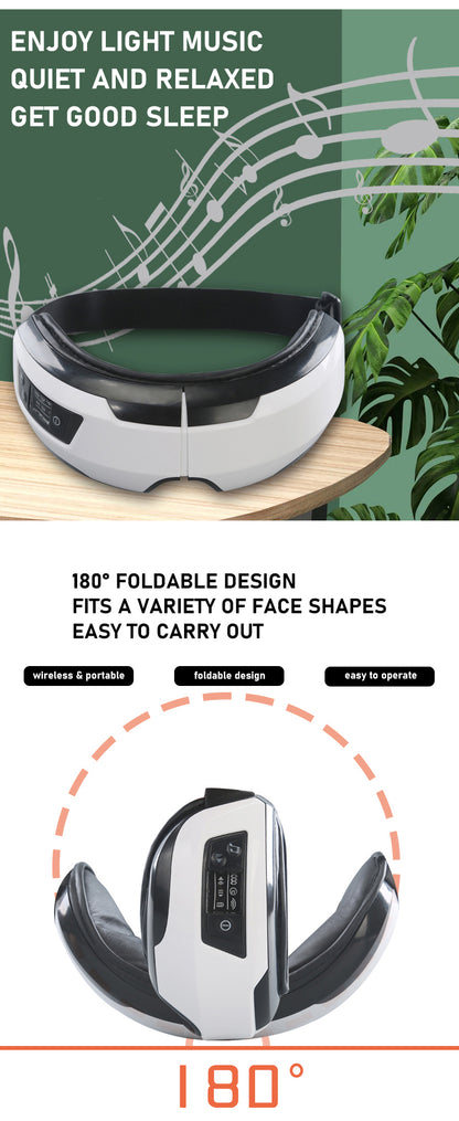 Zarusky™ Eye Massager – Vibration, Air Pressure & Heating Therapy with Bluetooth Music for Relaxation & Vision Care