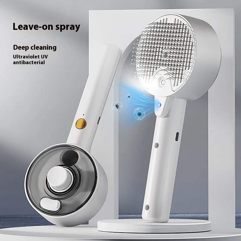 Self-Cleaning Pet Hair Remover Steam Brush – Dog & Cat Grooming Brush for Shedding, Massage & Fur Removal
