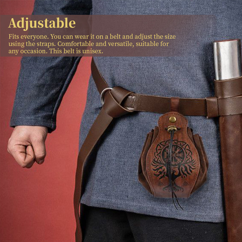 Beautiful 5-Piece Leather DND Dice Tray & Drawstring Pouch Set for RPG Games. A Perfect Gift for Gamers.