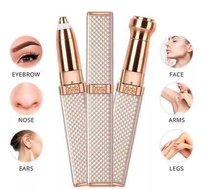 4-in-1 Electric Eyebrow Trimmer & Lipstick Shaver – Rechargeable Luxury Facial Hair Remover for Women