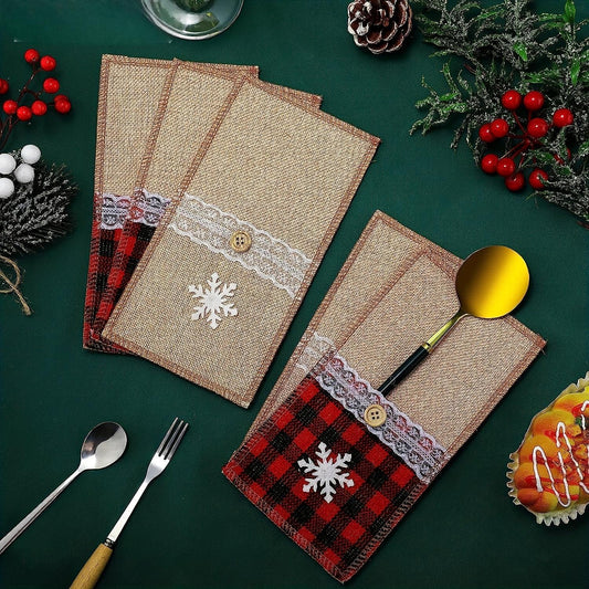 Christmas Knife & Fork Set – Festive Tableware for Holiday Dining, Home, Restaurant & Hotel Decoration