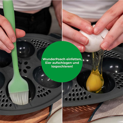 Multifunctional food-grade silicone egg mold and steam basket accessory for Thermomix TM5 and TM6. Ideal for steaming eggs, pastries, and healthy home cooking.