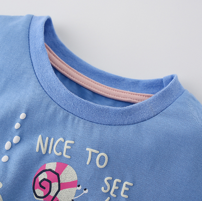 Summer Girls T-Shirt | Soft Knitted Cotton Children Top | Round Neck Short Sleeve Kids Clothing | Breathable Casual Wear for Girls