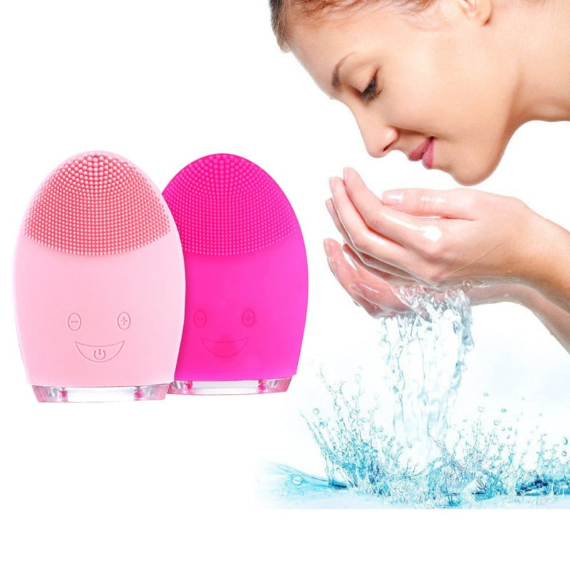 Mini Electric Facial Cleansing Brush – Waterproof Silicone Face Cleaning & Massage Tool for Deep Pore Cleansing