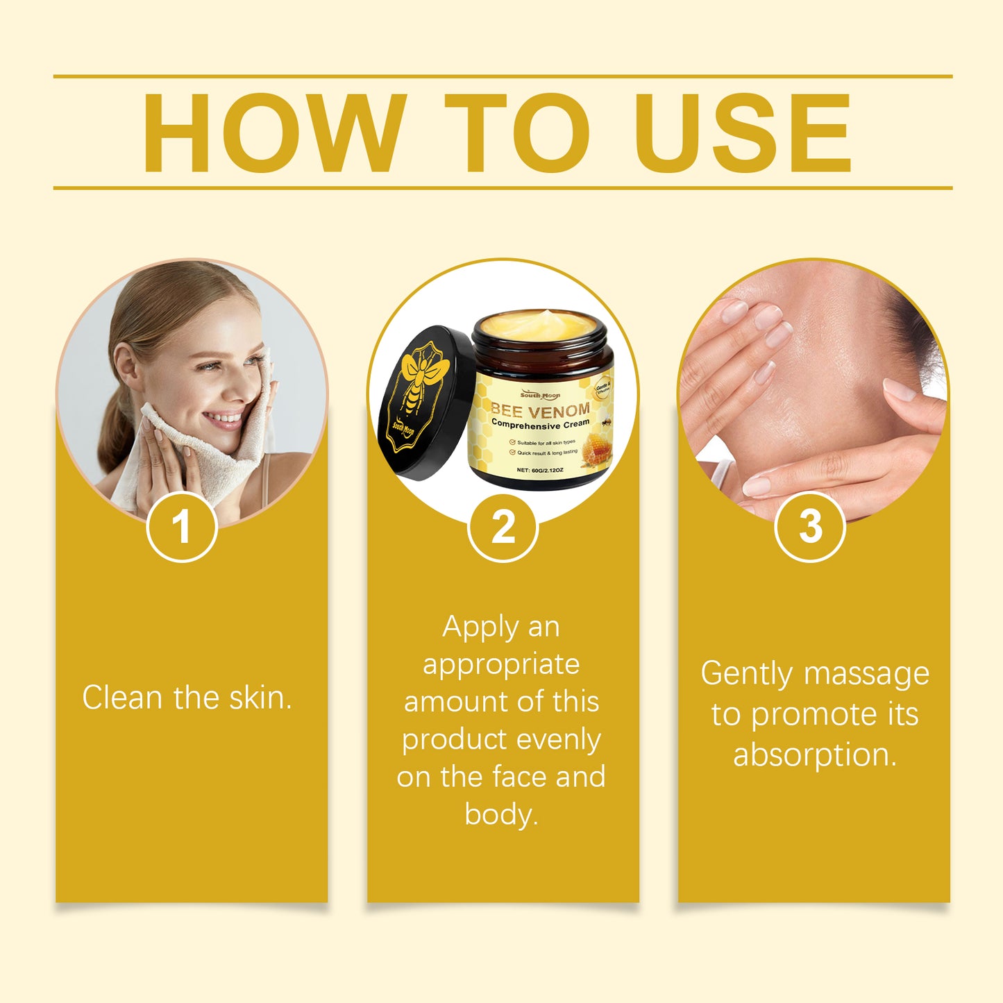 Zarusky Bee Venom Skin Moisturizer - Gentle Creamy Daily Care Cream