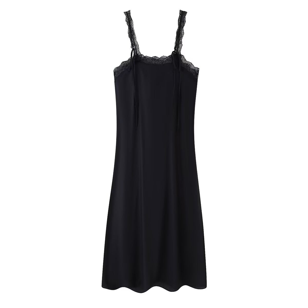 Women's Lace Trim Camisole Midi Dress | Black