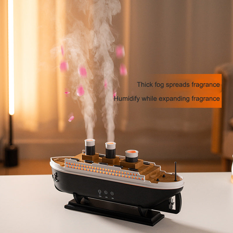 Simulated Ship Smoke Ring Aromatherapy Humidifier – Volcano Jellyfish Mist Diffuser with Ambient Light