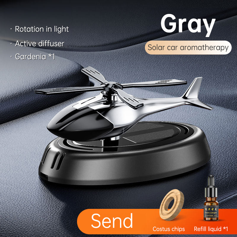 🔥 Solar Rotating Helicopter Car Dashboard Decor with Aromatherapy
