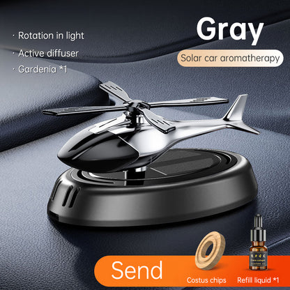 🔥 Solar Rotating Helicopter Car Dashboard Decor with Aromatherapy