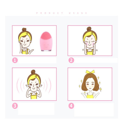 Mini Electric Facial Cleansing Brush – Waterproof Silicone Face Cleaning & Massage Tool for Deep Pore Cleansing