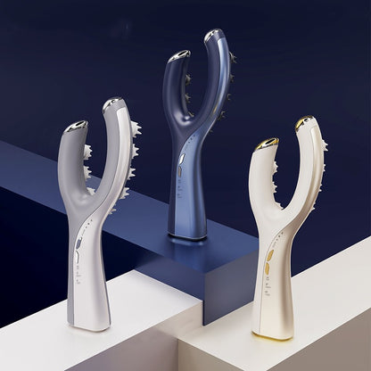 EMS head massager with red light therapy - electric scalp massage comb for hair growth and relaxation"