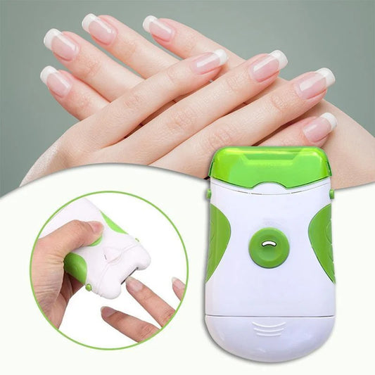 "Electric nail trimmer with LED light - portable manicure pedicure tool for safe nail care"