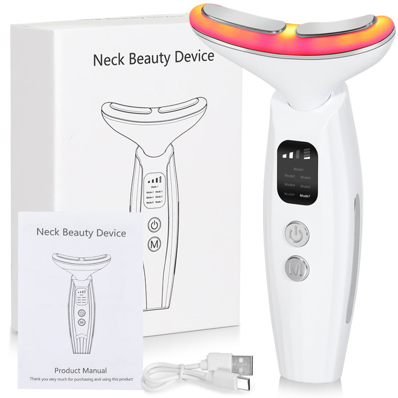 7-Color LED Neck Beauty Instrument – Smart Screen Display Neck Massager for Wrinkle Care, Firming & Skin Rejuvenation