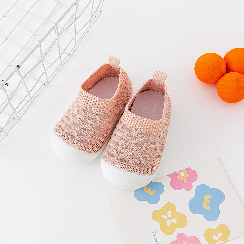 Baby Walking Shoes - Soft Sole Anti-Slip Indoor Shoes for Boys & Girls | Breathable Mesh First Walkers