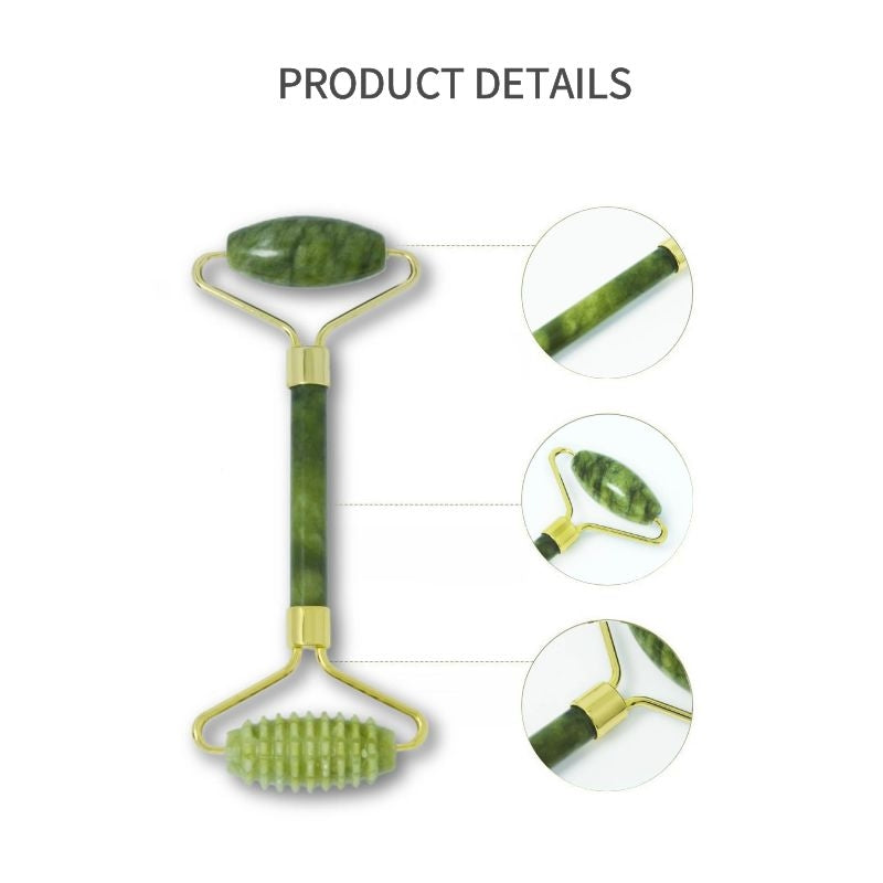 Natural Jade Roller & Gua Sha Scraping Set – Anti-Aging Face Massage & Skin Tightening Tool
