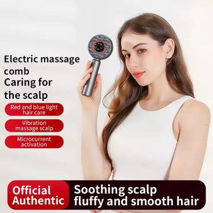 Electric scalp massager with guiding comb, 4 massage modes, and red light therapy. Designed for relaxing scalp massage, smooth hair care, and deep scalp moisturizing.