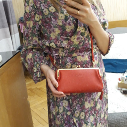 Zarusky Matte Leather Crossbody Bag - Small Shoulder Messenger Purse
