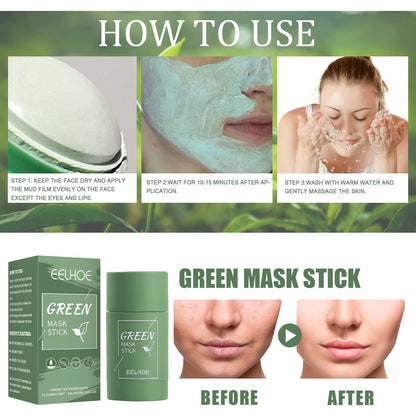 Zarusky™ Green Tea Pore-Eraser Stick – Mess-Free Detox Clay Mask for Deep Cleansing