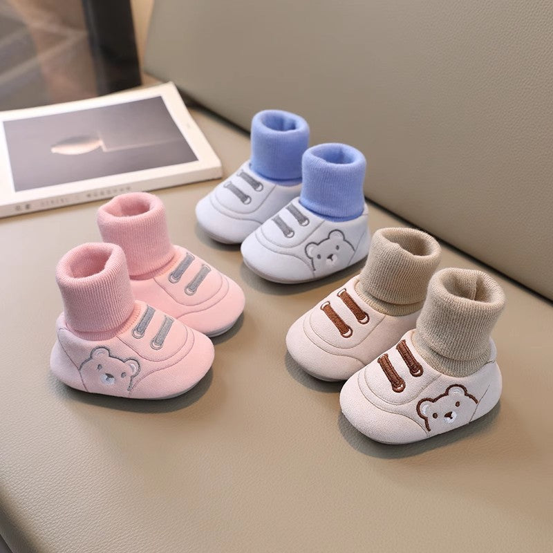 Baby Shoes and Socks - Warm Cotton Anti-Slip Walking Shoes for 0-12 Months | Unisex Infant Footwear