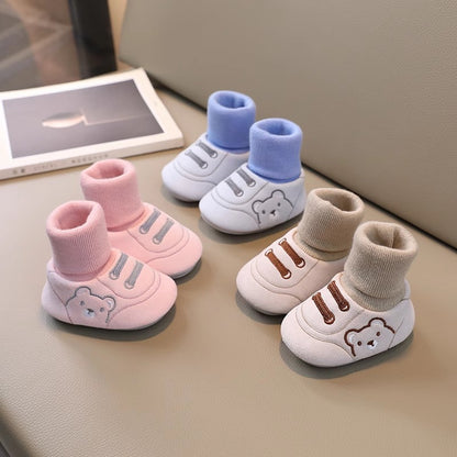 Baby Shoes and Socks - Warm Cotton Anti-Slip Walking Shoes for 0-12 Months | Unisex Infant Footwear