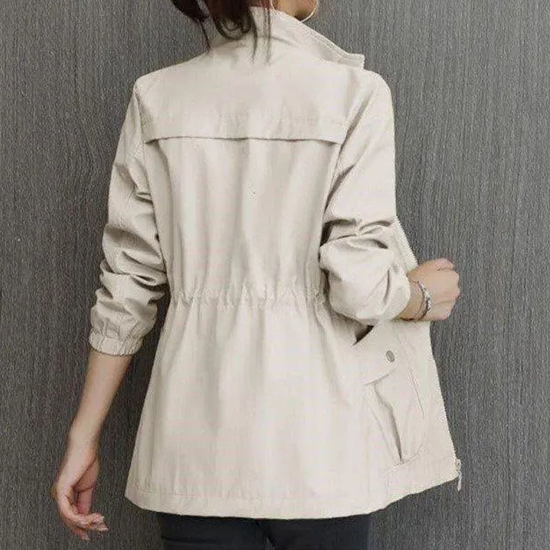 Women’s Double-Layer Lined Korean-Style Trench Coat – Slim Fit Spring & Autumn | Youthful Elegant Outerwear