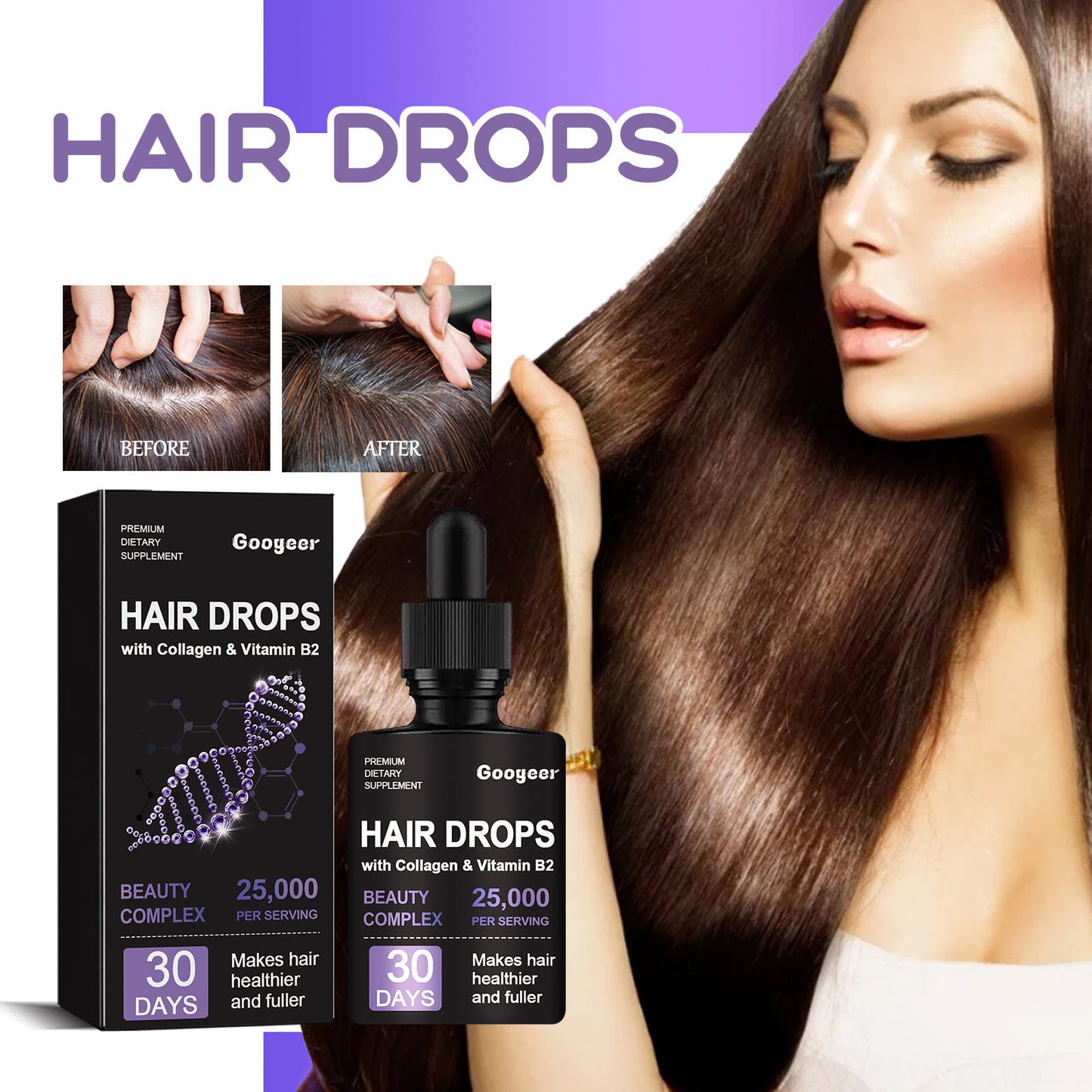 Zarusky Hair Follicle Dense Hair Drops - Repair & Nourish Hair Roots for Thicker Hair