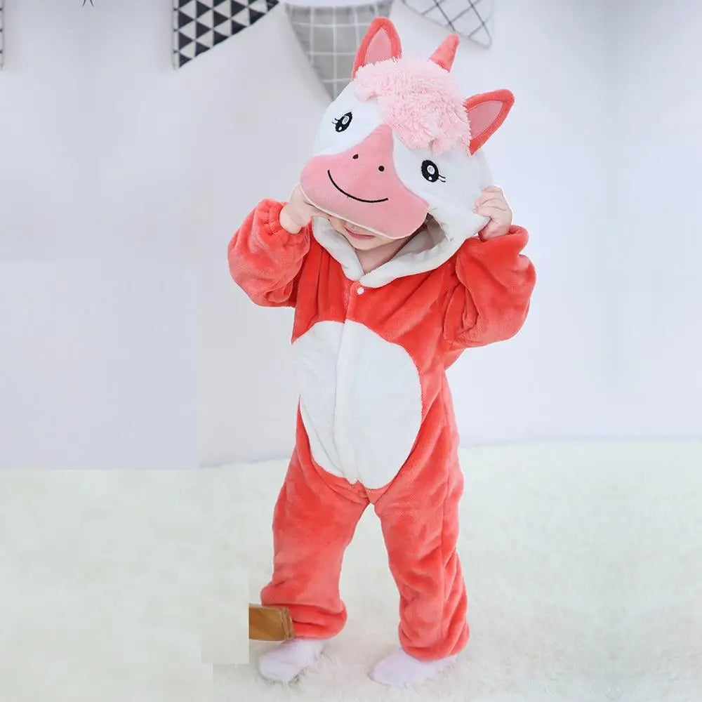 Baby Animal Romper Jumpsuit | Toddler Cartoon One-Piece Pajamas | Soft Infant Romper Sleepwear | Cute & Comfortable Kids Clothing